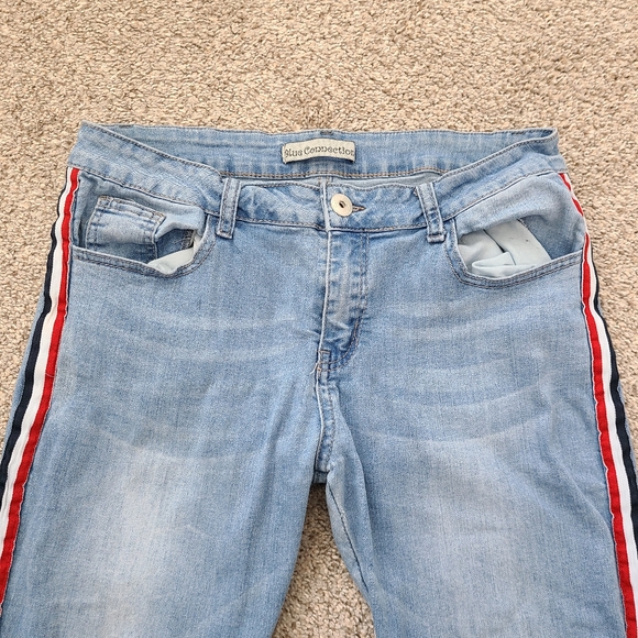 Blue Connection Light Striped Denim Skinny Jeans - Picture 3 of 11